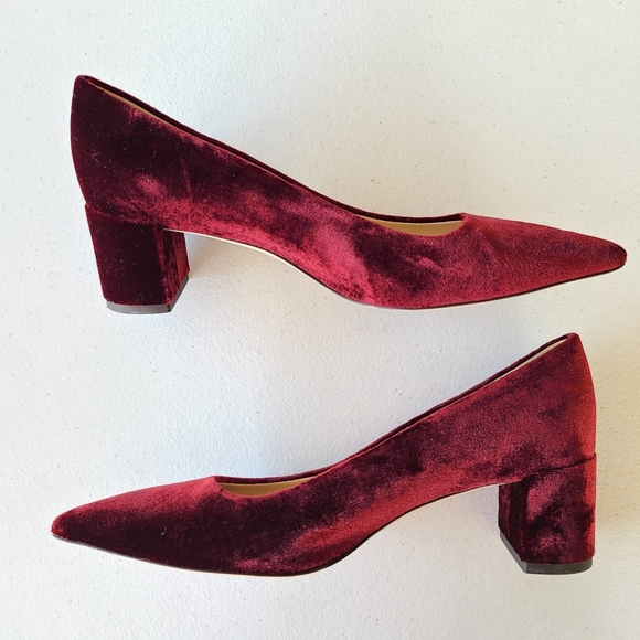 J Crew Avery Burgandy Velvet shoes - Picture 2 of 4